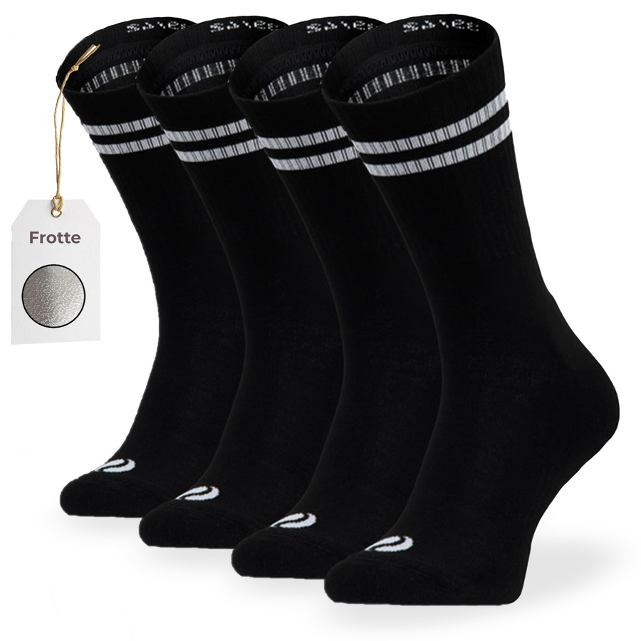 Lange Socken SKB04 Weiß Schwarz