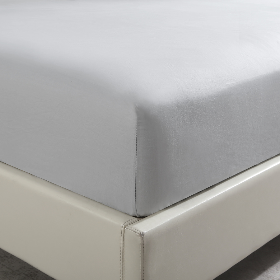 Spannbettlaken Satin Hellgrau