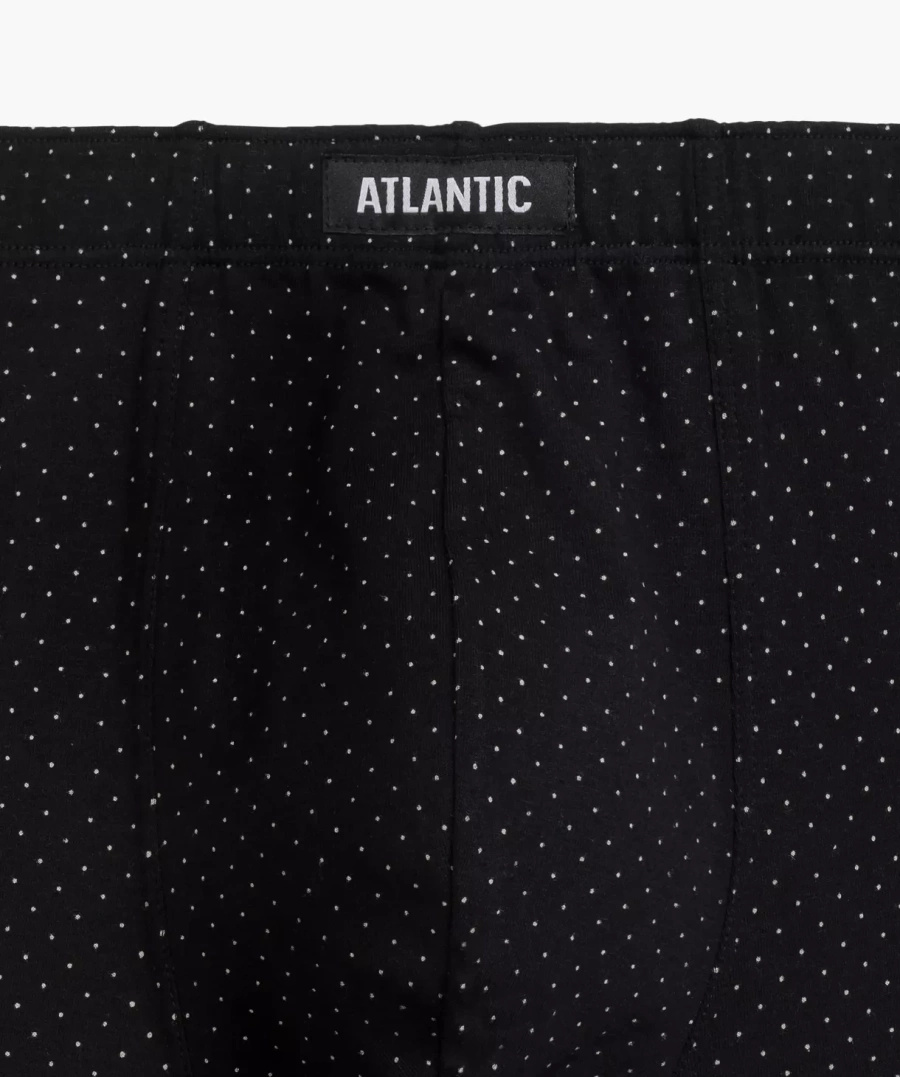 Atlantic Herren Boxer Briefs 3er Pack – Bequeme Baumwollunterwäsche mit Elastan, Atmungsaktiv, Mittelhohe Taille, Enganliegend, Mix aus Smaragdgrün und Schwarz mit Print, Herbst/Winter 2025 Kollektion