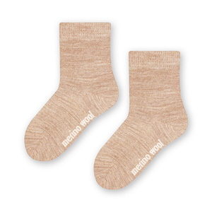 Kunstsocken aus Merinowolle. 130 GE010 melange beige