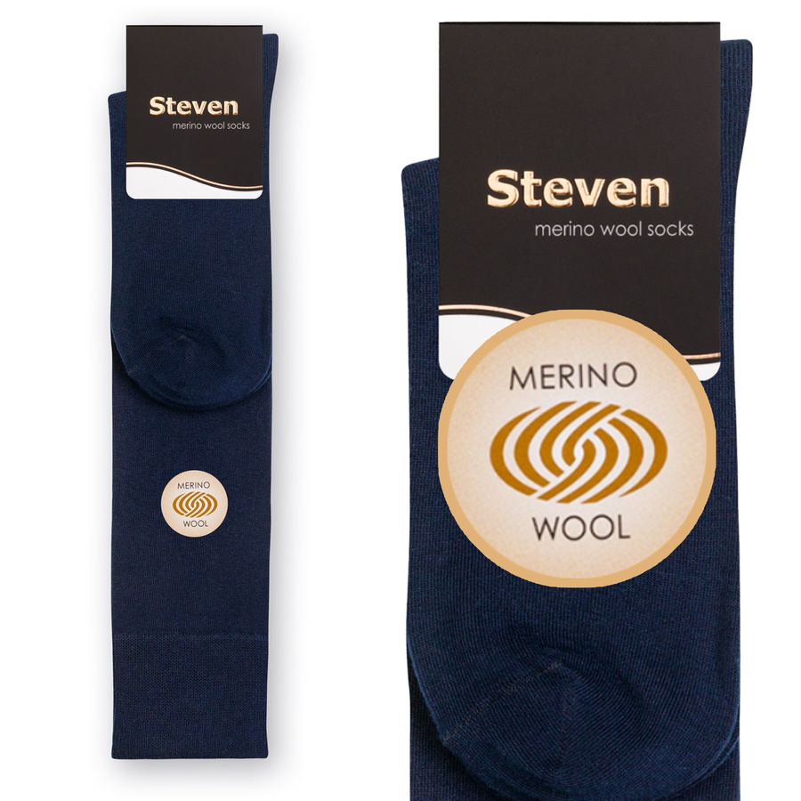 Podkolanówki męskie z wełny merino art. 008 KD006 granat