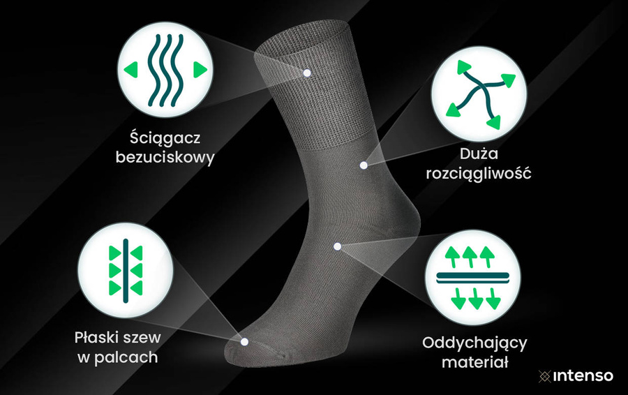 Skarpety medyczne BEZUCISKOWE Bambusowe Bamboo Medica Intenso