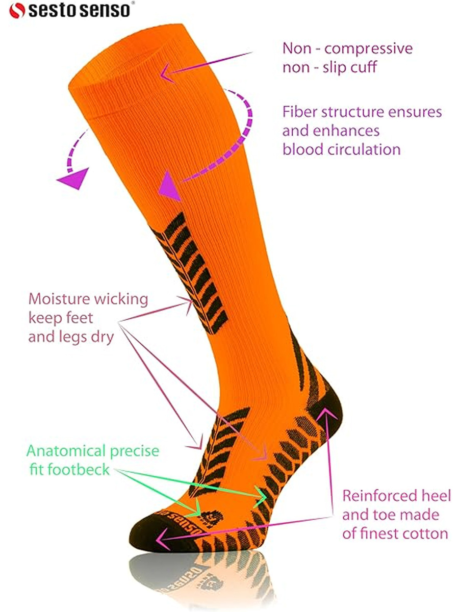 Kompressions-Kniestrümpfe Sportserie Orange