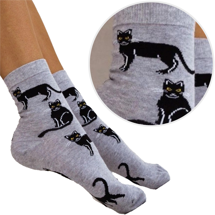 Damensocken Cats, Farbe Braun, Größe 37-41