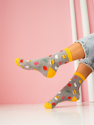 Damensocken Wzorzyste 200 Hellmeliert Grau