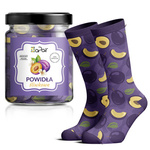 Damen-/Herren-Socken im Geschenkglas Pilzsuppe