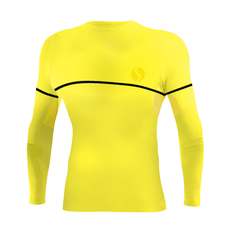 Sesto Senso Herren Langarmshirt Dryarn CL34 – Atmungsaktive Thermoaktiv Sportbekleidung, Feuchtigkeitsableitend, Ideal für Outdoor & Sport, Gelb