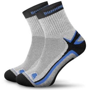 Sesto Senso Running Socken – Amortisierung, Atmungsaktiv, Antibakteriell, Knöchelstütze, Baumwolle, Sport, Unisex, Grau, Neue Kollektion