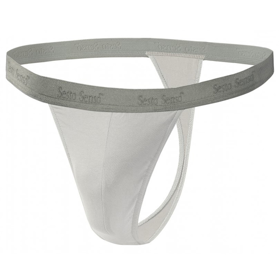 Sesto Senso Herren String Tanga – Bequeme Baumwollunterwäsche, Elastisch, Anatomic Passform, Flache Nähte, 3er Pack, Beige, Ideal für Alltag