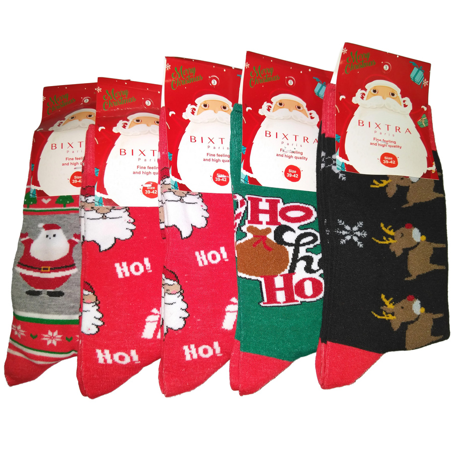 5X Bunte Herrensocken für Weihnachten