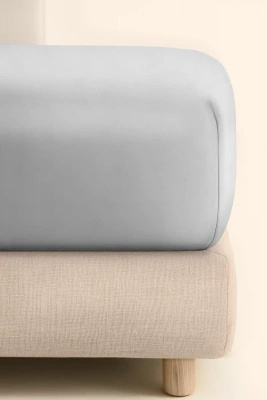 Cearceaf Jersey Gri cu Elastic