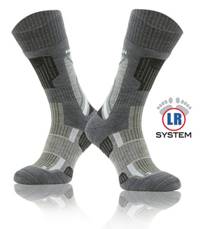 Wollsocken Trekking Winter Grau Mehrfarbig