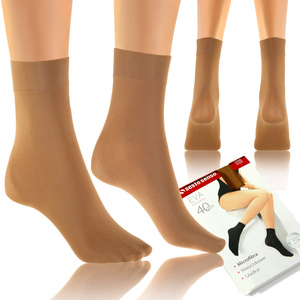 Damen-Kniestrümpfe Eva Beige