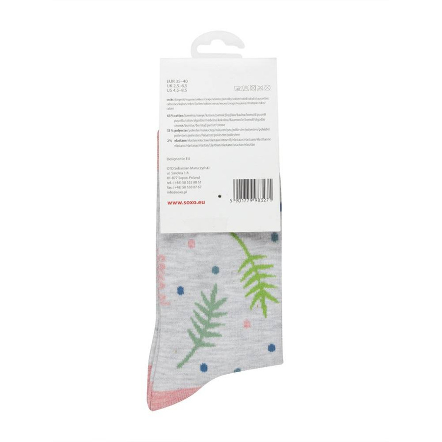 2x SOXO Damen Socken aus Baumwolle mit Flamingos, die nicht zusammenpassen