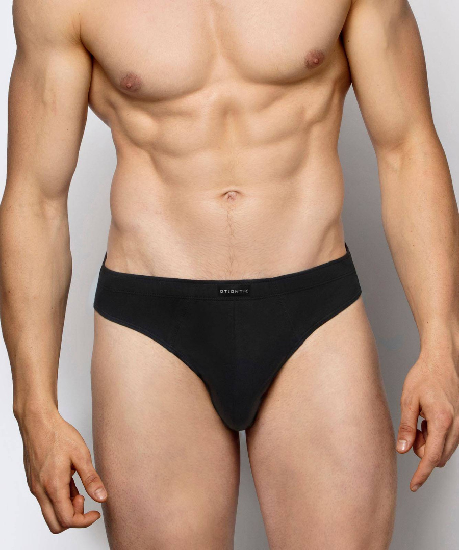 Herren Slips 3BMP-322 Grau Schwarz Weiß