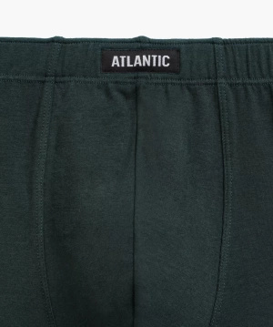 Atlantic Herren Boxer Briefs 3er Pack – Bequeme Baumwollunterwäsche mit Elastan, Atmungsaktiv, Mittelhohe Taille, Enganliegend, Mix aus Smaragdgrün und Schwarz mit Print, Herbst/Winter 2025 Kollektion