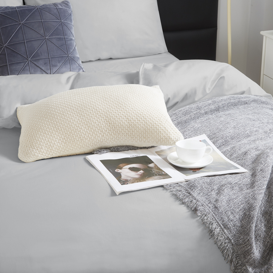 Lenjerie de pat Satinată Gri deschis