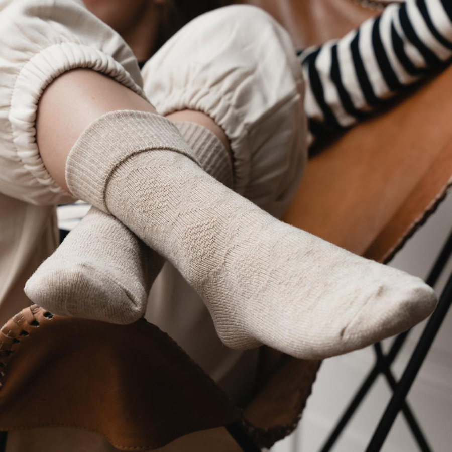 Damen Socken Serie Kunstwolle hellbeige