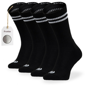 Lange Socken SKB04 Weiß Schwarz
