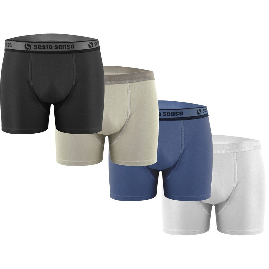 4X Herren-Boxershorts mit dekorativem Gummizug COUGAR Sesto Senso