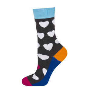 Skarpetki dziecięce szare SOXO GOOD STUFF w serca