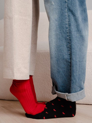 Șosete din lână merino fără compresie roșu murdar