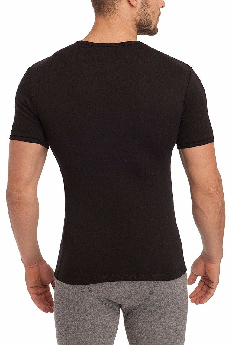 Sesto Senso Herren Baumwoll T-Shirt Art. 112 – Klassisches Design, Weiche Glatte Baumwolle, Kurze Ärmel, Bequeme Passform, Alltagstauglich, Schwarz