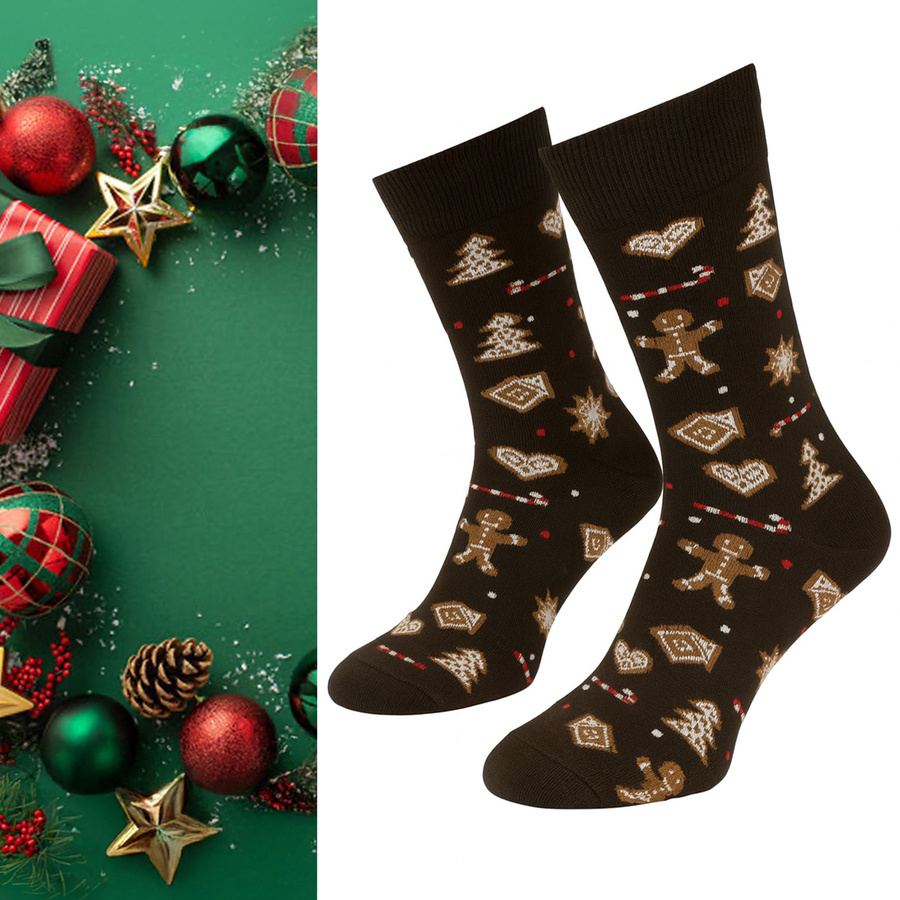 Herrensocken Weihnachtsserie Braun