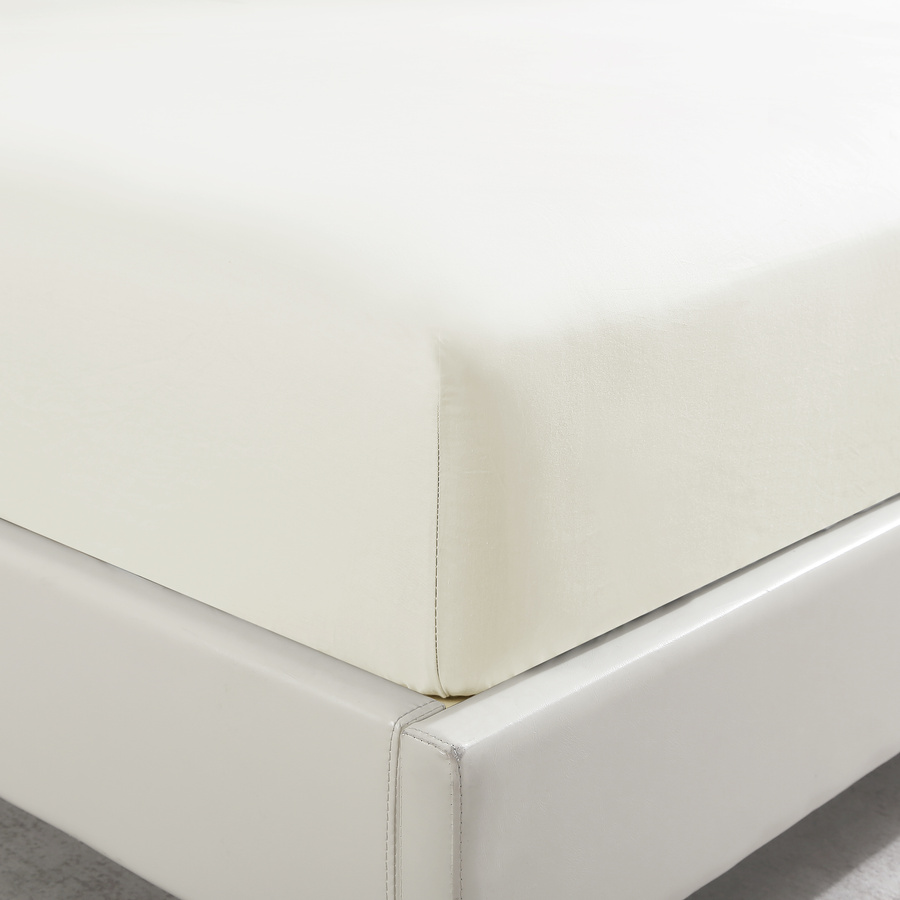 Spannbettlaken Satin Weiß