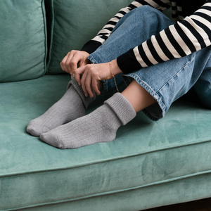 Skarpetki 50% z wełny alpaki art. 044 PR007 jasno różowe