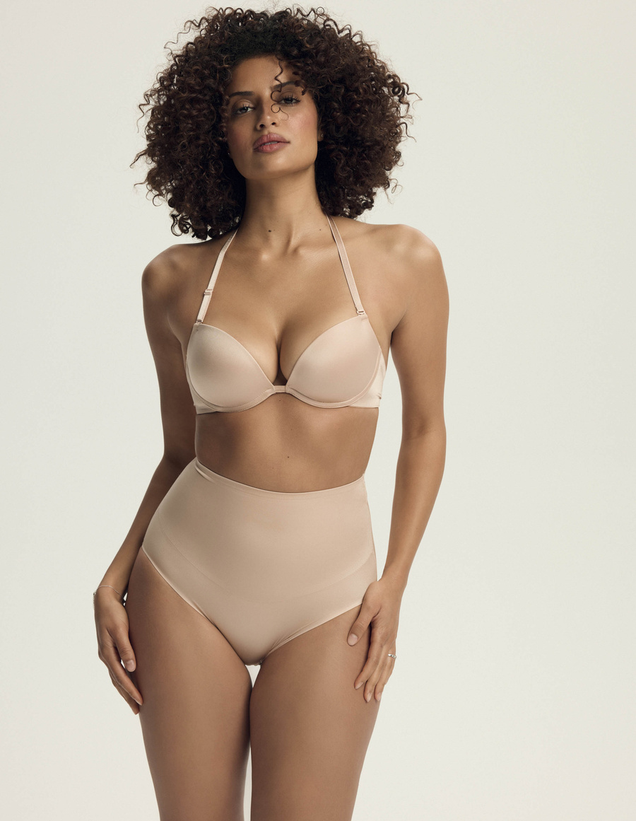 Push-up-BH Seidiges Beige
