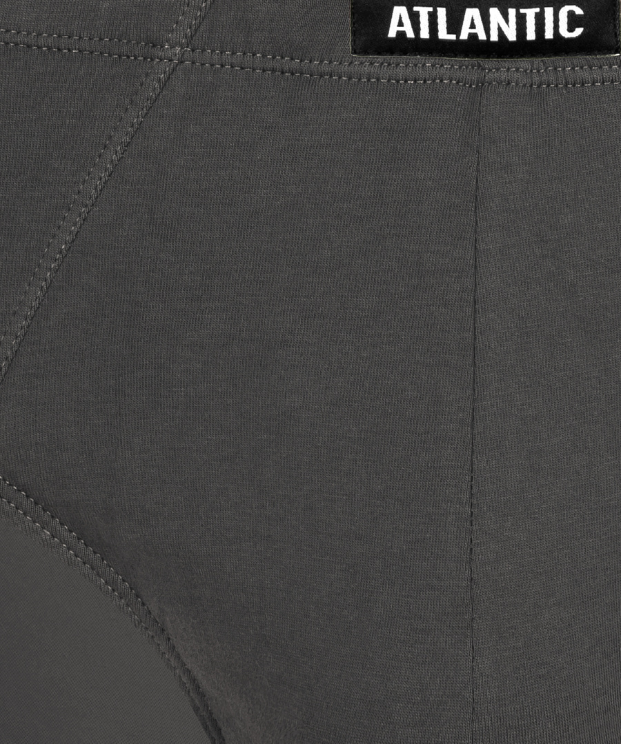 Atlantic Herren Baumwolle Slips – Klassischer Schnitt, Bequemer Print, 3er Pack, Farben: Schwarz, Khaki, Grau, Rot, Blau, 100% Baumwolle, Für Männer, Innengummi im Tunnel, Atmungsaktiv, Kollektion Classic, Ideal für Alltag und Sport.