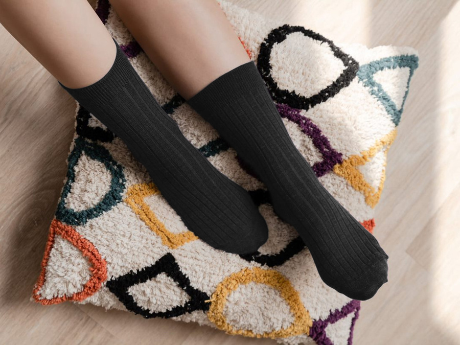 Skarpetki w prążek z wełny merino bezuciskowe art. 130 Steven