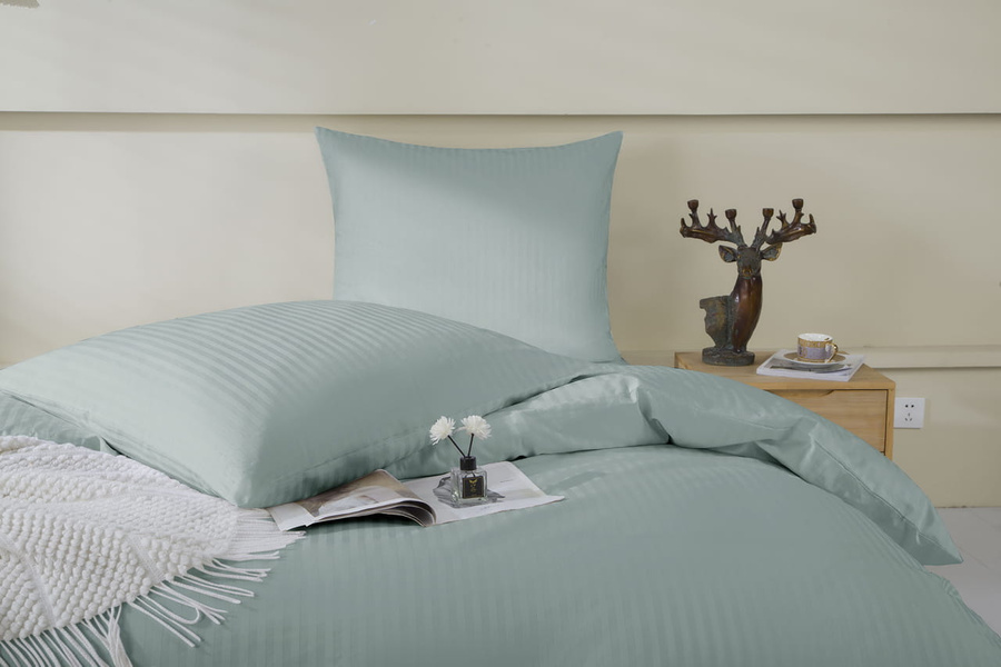 Bettwäsche Set Salbeigrün Damast