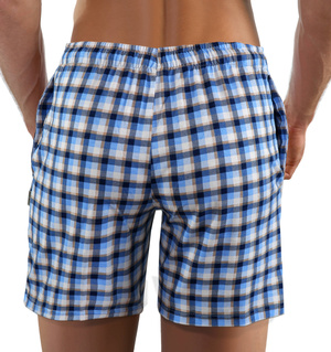 Schlafshorts Milo 2 kariert Blau