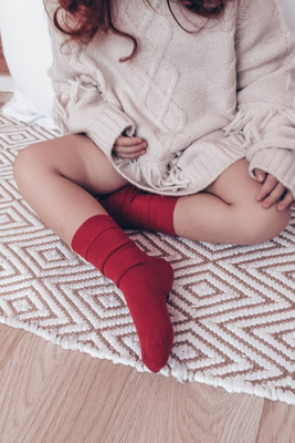 Kindersocken Merino Wool Rosa/Violett