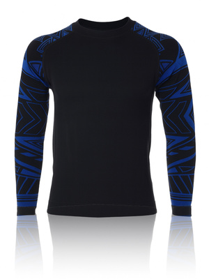 Thermo-Unterhemd Herren Langarm Schwarz Blau