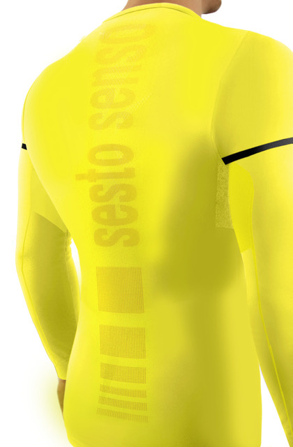 Sesto Senso Herren Langarmshirt Dryarn CL34 – Atmungsaktive Thermoaktiv Sportbekleidung, Feuchtigkeitsableitend, Ideal für Outdoor & Sport, Gelb