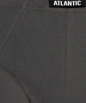 Atlantic Herren Baumwolle Slips – Klassischer Schnitt, Bequemer Print, 3er Pack, Farben: Schwarz, Khaki, Grau, Rot, Blau, 100% Baumwolle, Für Männer, Innengummi im Tunnel, Atmungsaktiv, Kollektion Classic, Ideal für Alltag und Sport.