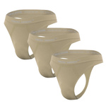 Sesto Senso Herren String Tanga Set – Nahtlose Sportunterwäsche aus Polyamid, Bequem und Elastisch, 3er Pack, Beige, Für Männer