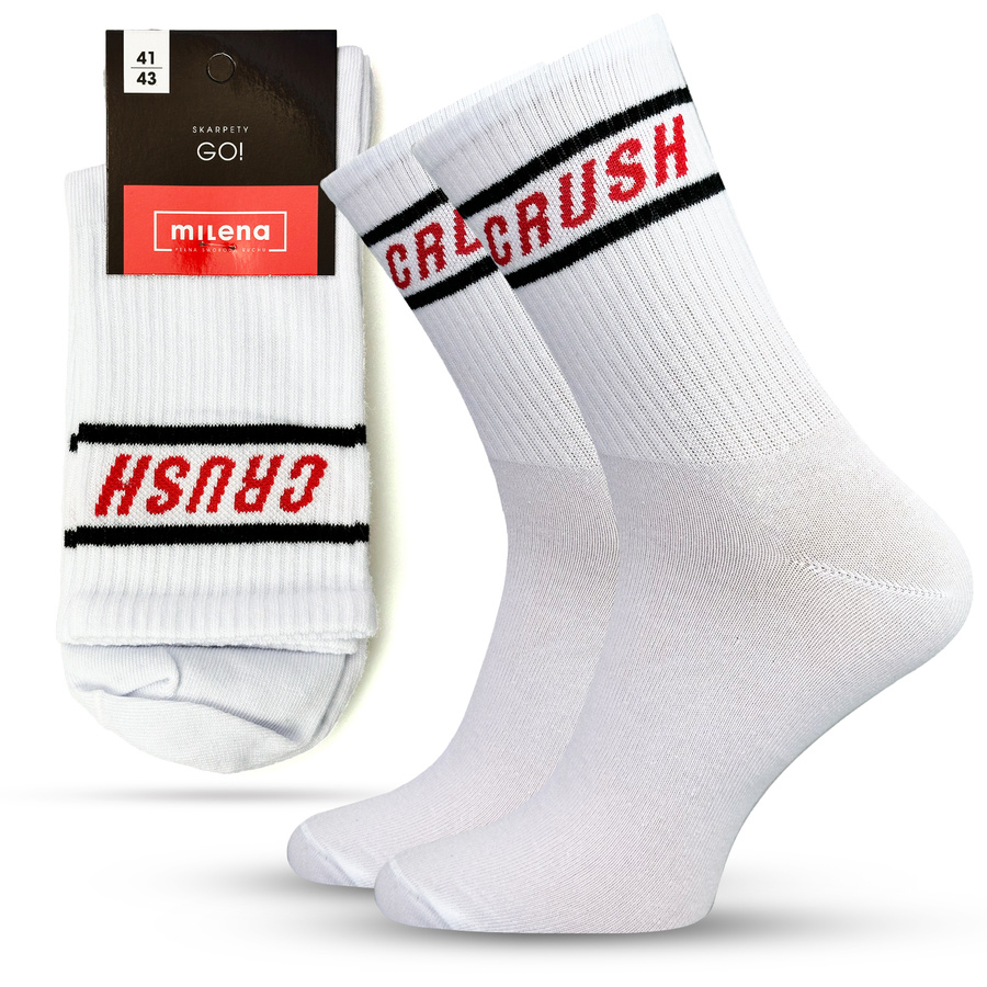 Herrensocken Go! Weiß mit Print