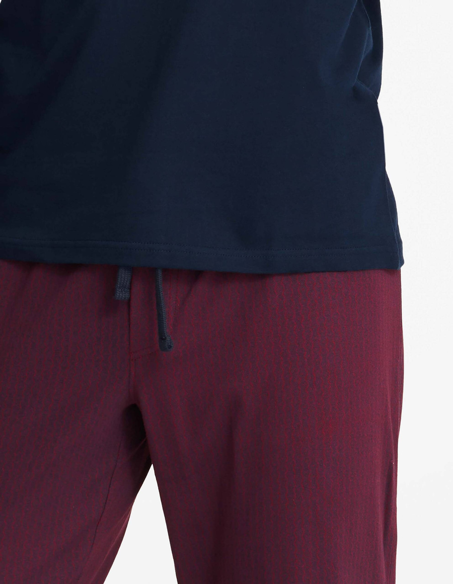 Henderson Herren Pyjama Set Udos – Bequeme Baumwolle, Langarmshirt mit Rundhalsausschnitt, Lange Hosen, Elegantes Design, Atmungsaktiv, Für Herbst/Winter, Mehrfarbig