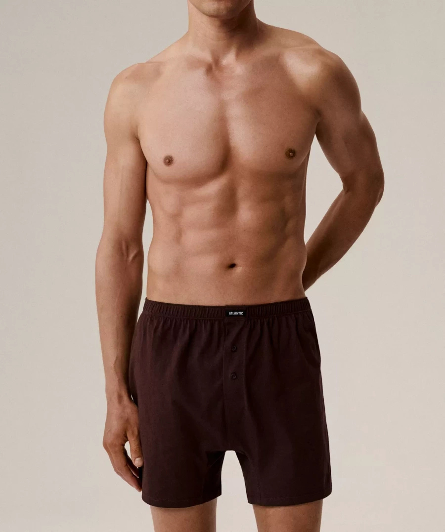 Lockere Herren-Boxershorts 2mbx-054 Khaki und Rot