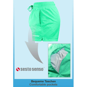 Sesto Senso Herren Badeshorts SZ2406 – Schnelltrocknend, Mit Taschen, Elastischer Bund, 100% Polyester, Ideal für Strand und Pool, Farbe: Mintgrün/Grün, Frühling/Sommer Kollektion