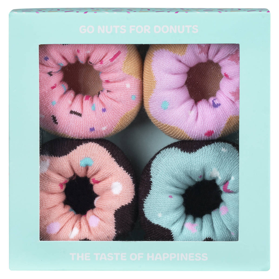 Zestaw 2x Damskie Skarpetki długie SOXO Donuty w pudełku kolorowe idealne na prezent