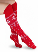 Damensocken mit festlichem Norwegermuster