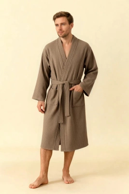 S BATHROBE WAFFLE C.BEIGE XXL