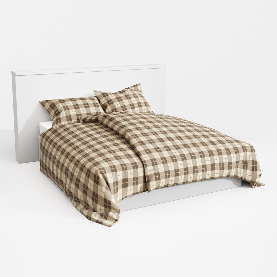 Bettwäsche Kariert Beige