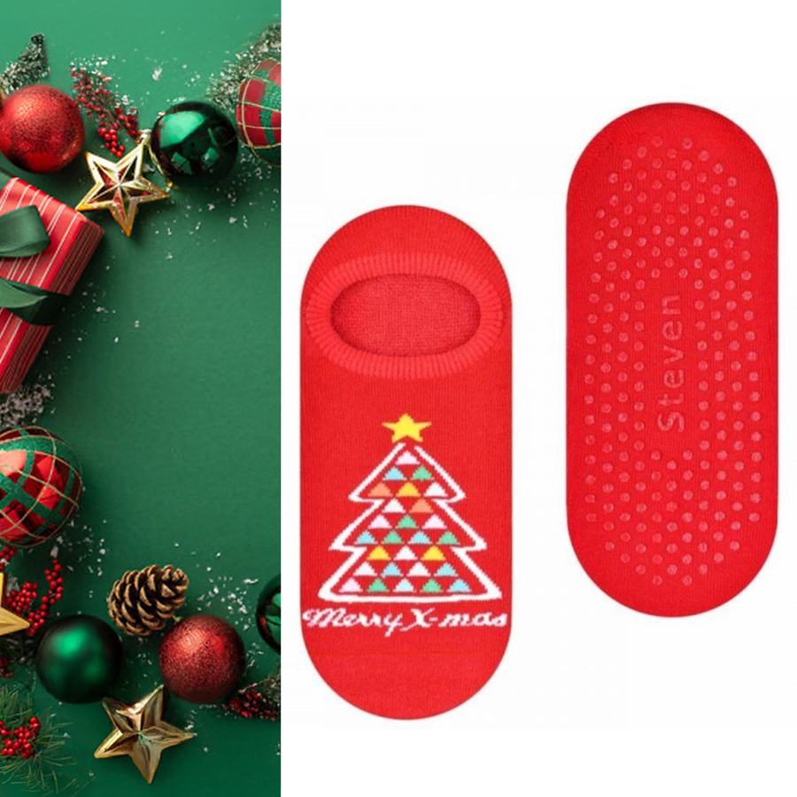 Ciepłe STOPKI FROTTE ŚWIĄTECZNE antypoślizgowe ABS Steven