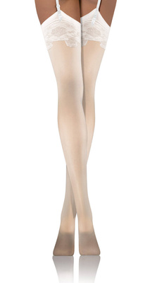 Sesto Senso Damen Pończochy PDP 03 – Elegante Halbmatte Strümpfe, Elastisches Material, Komfortabel, 20 DEN, Weiß, Ideal für Büro und Romantische Anlässe, Hochwertiger Poliamid-Elastan-Mix, Ohne Muster